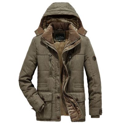 Winter Plus Size Cotton-padded Jacket Men Cotton-padded Jacket Multi-pocket Jacket Plus Velvet Padded Military Coat Men.