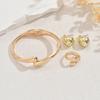 Wind Ladies Bracelet Ring Set Geometric Water Drop Design Earrings Versatile Light Luxury Explosive Jewelry Women