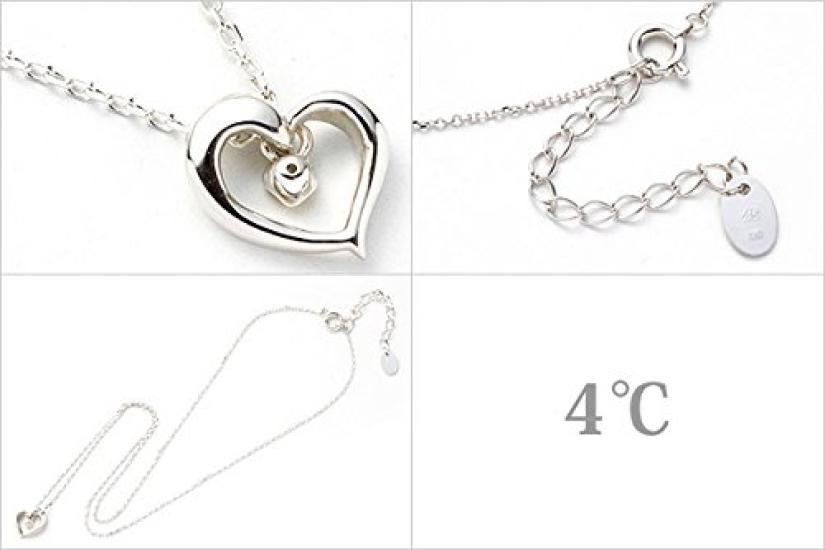 Ewige Silber Offenes Herz Diamant Halskette 111424121806 4℃ Damen Anhänger, Silber,