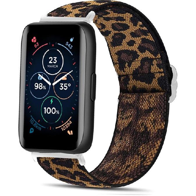 Compatible for Moto Watch 120 Bands, 18mm, 20mm, 22mm Stretch Elastics Nylon Adjustable Replacement Strap Accessories for Men & Women Compatible for