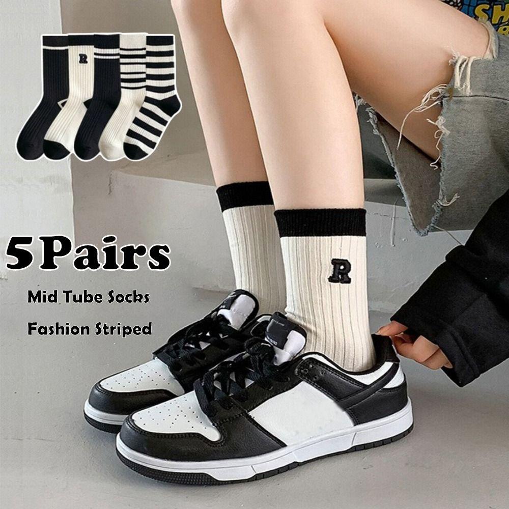 

Breathable Long Sock Sweat Absorption Women Socks Fashion Mid Tube Socks