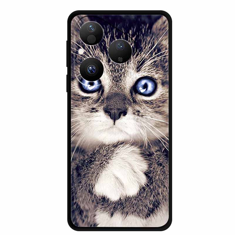 Colorful Case For Huawei Pura 80 Case Cartoon Animal Silicone Black Soft Cover for Huawei Pura 80 Case Protective Bumper Pura80
