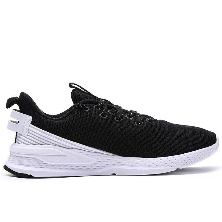 Hongxing Erke Breathable Mesh Low-Top Running Shoes Men sneakers Black White 11120103480-002