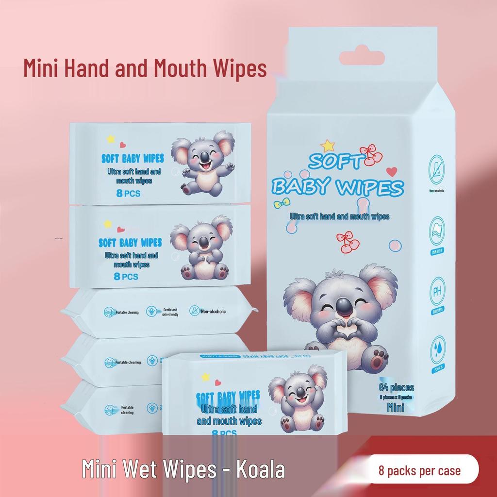 Mini Baby Wet Wipes Pack for Infants & Kids' Hands and Mouth - Portable Pull-Out Cleaning Wipes