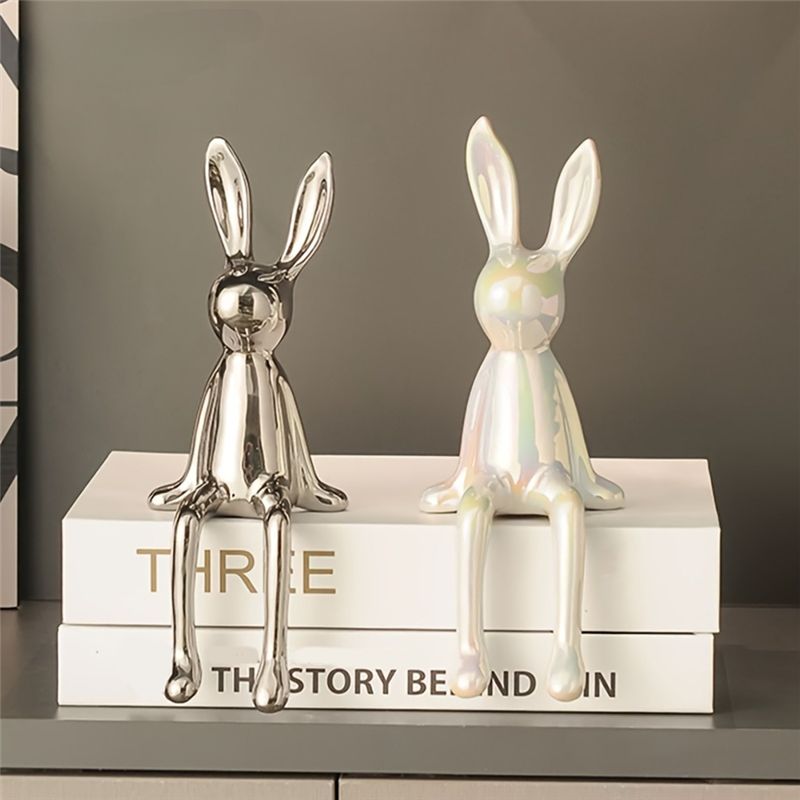 M-Nowoczesne-Luksusowe Akcesoria do Dekoracji Domu Estetyka Sztuki Domowej Długouchy Ozdoby do Salonu Statua Wysokiej Klasy