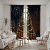 Set Of 2 Christmas Tree Starry Night Curtains Semi Transparent Polyester Living Room Bedroom Decor Curtain With Rod Pocket Machine Washable Ideal For