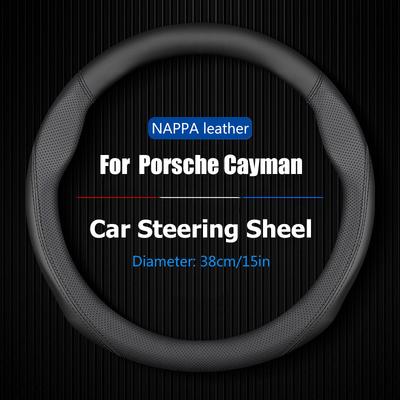 Suede Leather Car Steering Wheel Cover, Anti-Slip, Leatherette Booster Cover , Fit For Porsche Cayman 2012 2013 2014 2015 2016