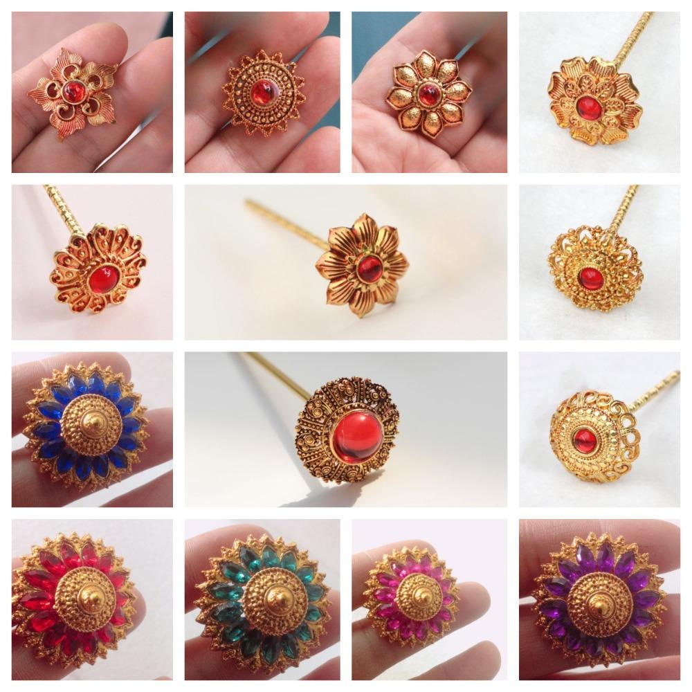 Hollow Out Thai Hair Stick Flower Gold Hair Fork Vintage Dai Style Hairpin  Hair Styling Accessory