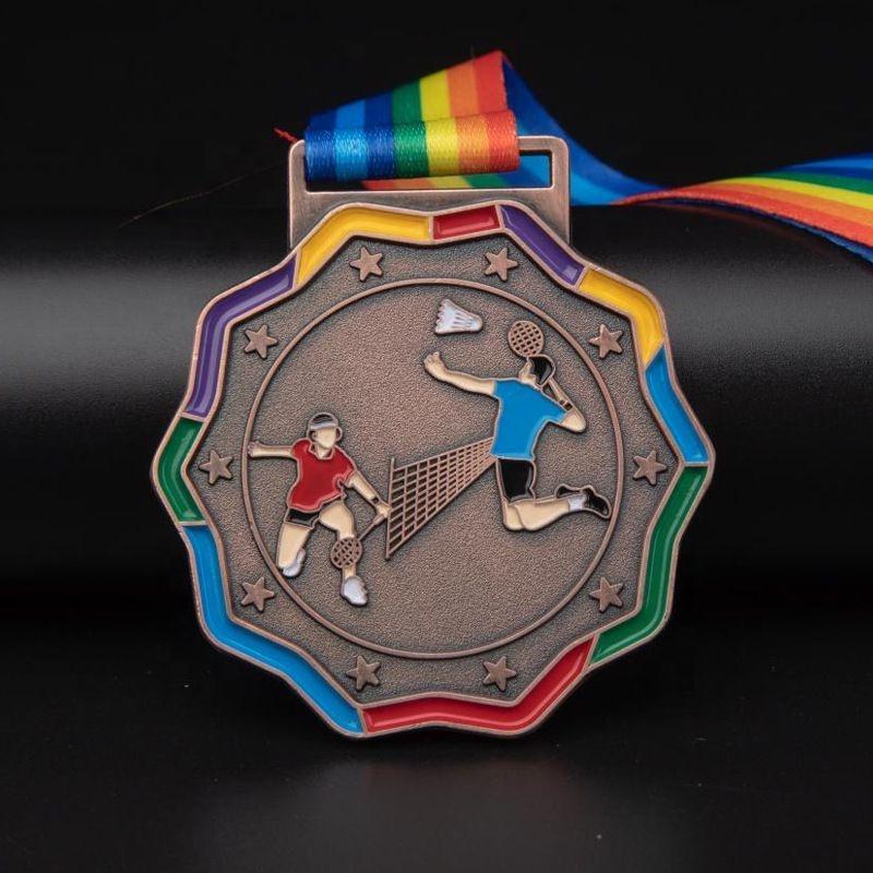 Metal Badminton Medals Custom Medals Gold Silver Bronze Competition Medals