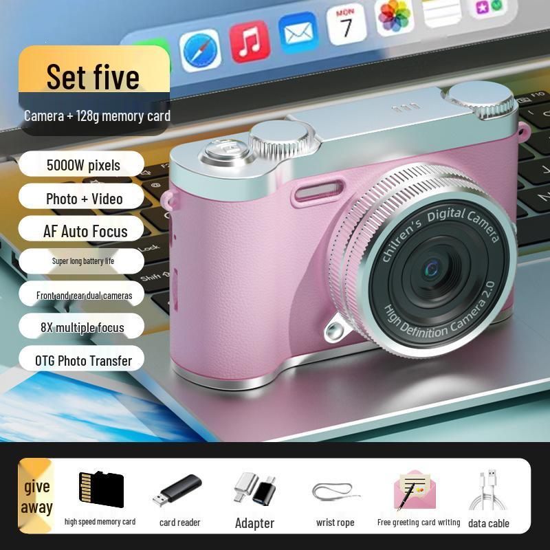 Retro Portable HD Entry-Level Selfie Card Camera for Students