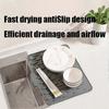 Silicone draining mat, non-slip, drip-free, heat-resistant, draining mat compatible with kitchen counter, sink with integrated angled drain, green