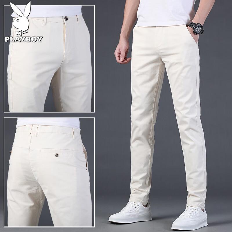PLAYBOY Men's Slim Fit Tapered Stretch Casual Pants