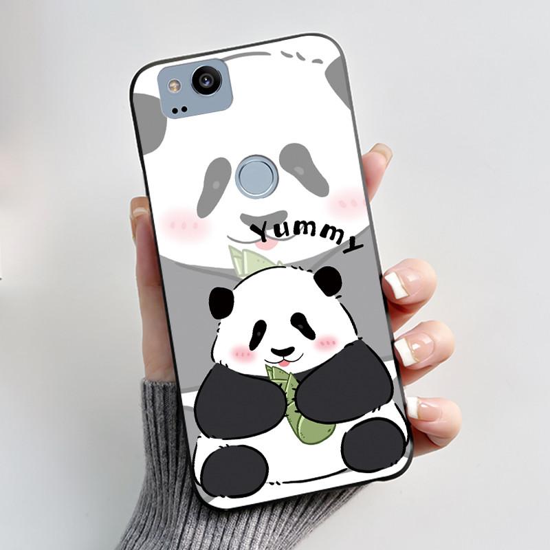Cute Case For Google Pixel 2 / Pixel 2XL Printing Shell Pixel 1 XL Pixel1 Protective Cover Soft Silicone Cartoon Black Casing