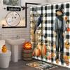 2025 Halloween Thanksgiving Witch Hats Pumpkin  Pattern Bathroom  Shower Curtain  With 12 Hooks Bathroom Decor and Accessories