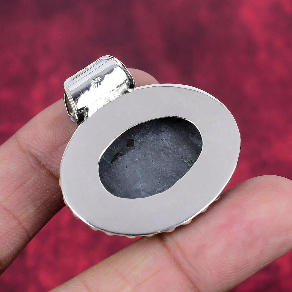 Shungite Pendant, 925 Solid Sterling Silver Gemstone Jewelry, Handmade Pendant, For Thanksgiving