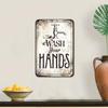 Vintage Style 1920s Hand Wash Metal Wall Art Sign Retro 2D Flat 8x12 Inch Bathroom Kitchen Decor