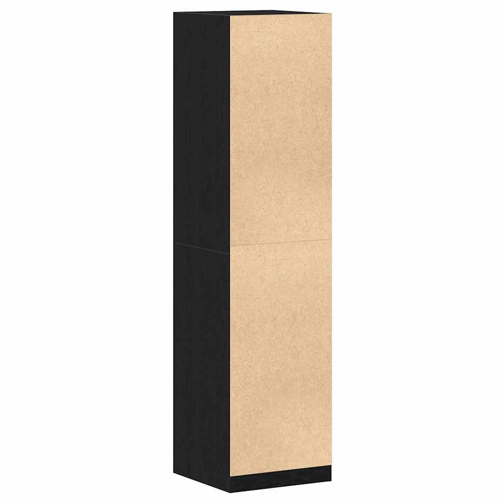 Wardrobe with Shelf Black Oak Effect 50 x 50 x 200 cm