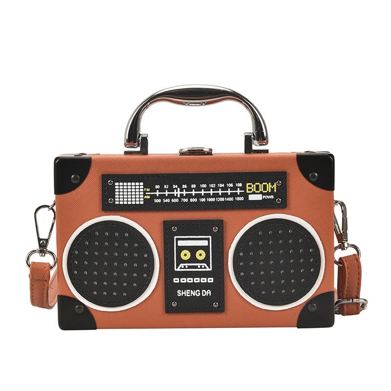 Foreign trade fashion bags radio box bag 2025 European and American creative personality funny retro shoulder crossbody bag women