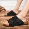Fashion Classic Retro Style Outdoor Men Slippers Leather Lightweight Summer Casual Beach Slippers Male Flat Non-Slip Comfort Lazy Slides