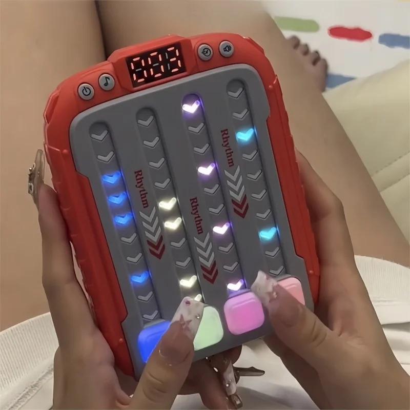 Electronic Music Puzzle Game Machine Montessori Pockets Travel Toy Light Up Educationa Sensory Fast Push Table Game
