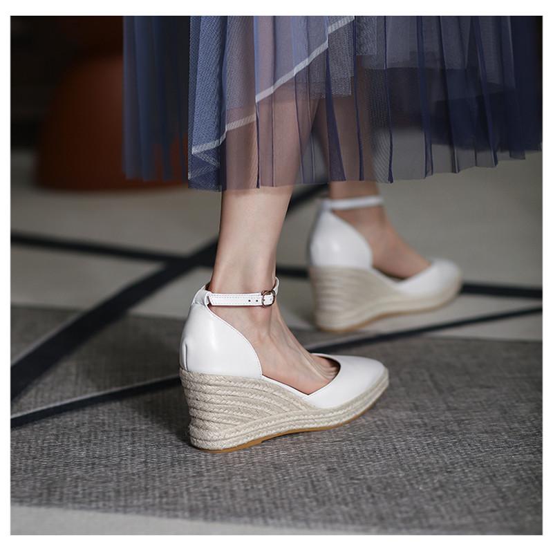 Slingback klack kilklackar sandaler ankelrem dam espadrillos sandaler pumps komfort csauala skor bohemisk stil