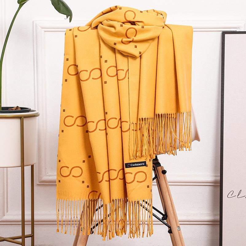 Cotton Scarf Women's Winter Imitation Cashmere Scarf Women's Shawl Double Sided New Wool Scarf