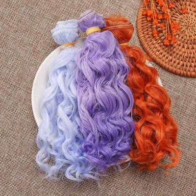 15*100cm 1/6 1/4 1/3 Puppen Mini-Zöpfe Haare Lockige Perücken Hochtemperatur-Schraubperücke DIY Puppenhaar Spielzeug Toupé Kindergeschenke