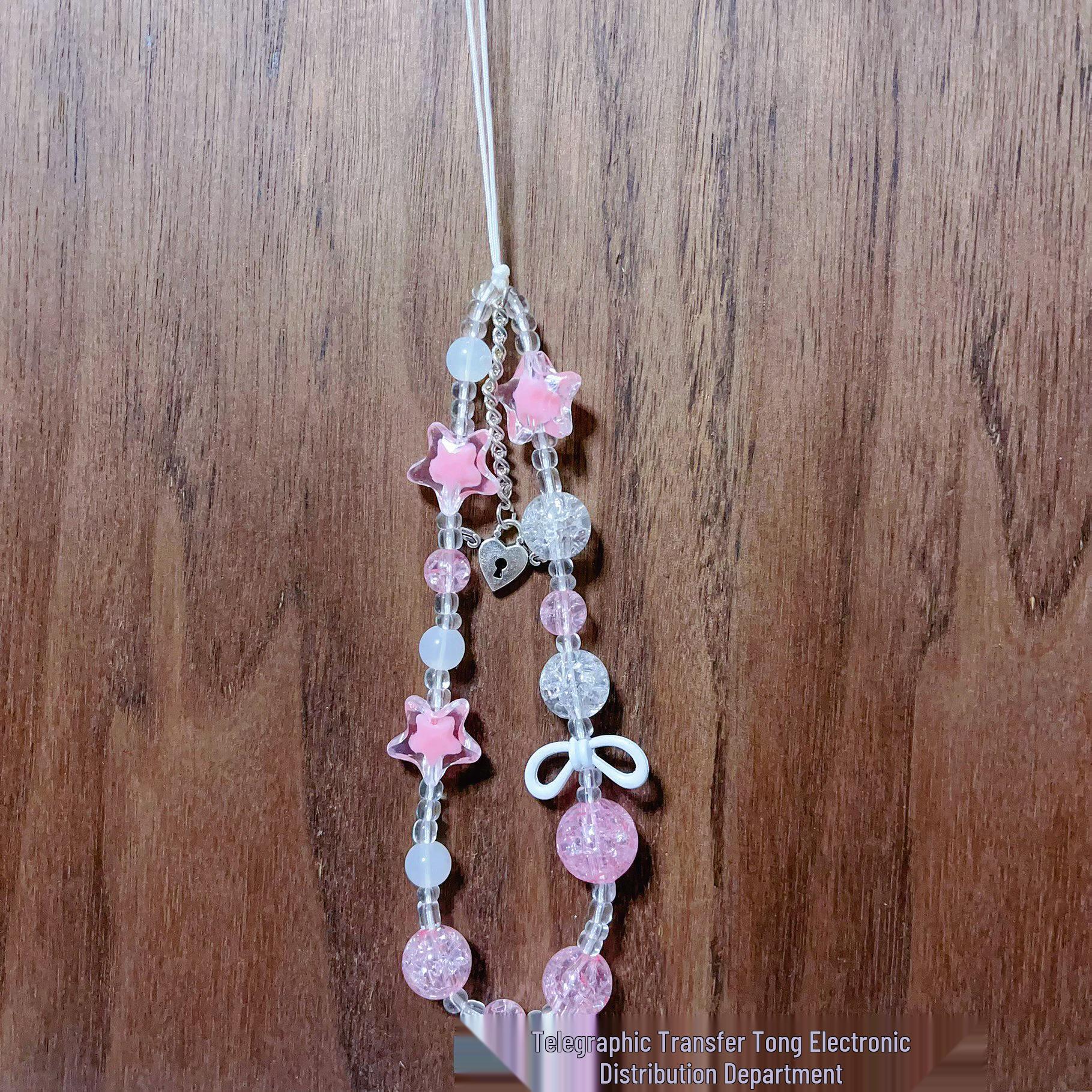 

Pink Bear Bow Phone Charm: DIY Beaded Anti-Lost Lanyard & Camera Chain Key Decoration