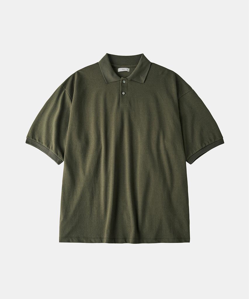 ASP Oversized Short Sleeve Polo Shirt_Olive Khaki