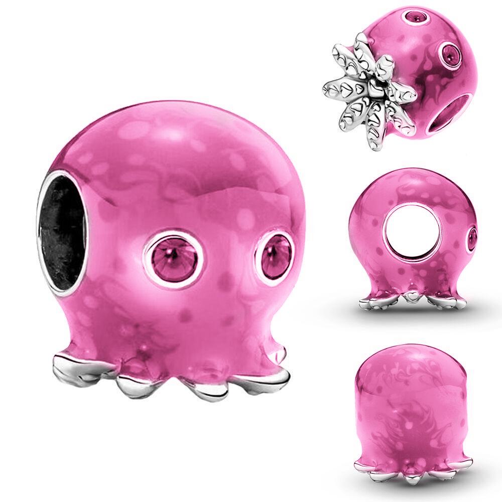 Lovely Copper Metal Little Rabbits&Pigs&Lizards&Octopuses&Bugs&Frogs Charm Bead Component Compatible With Brand Bracelet High Quality Fine Jewelry