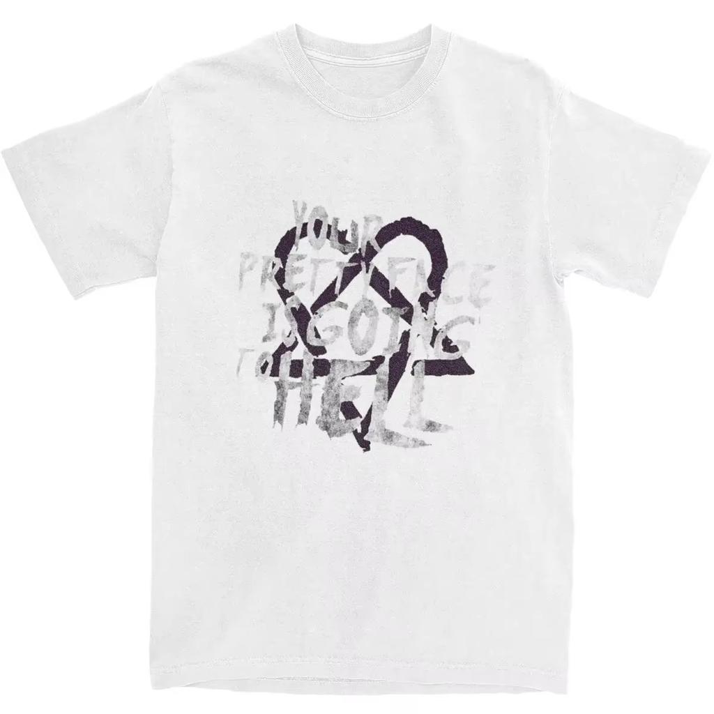 Him Band Ville Valo Heartagram Love Metal T-Shirt Summer Streetwear T-Shirts Trending Tshirt for Women Short-Sleeved Tees