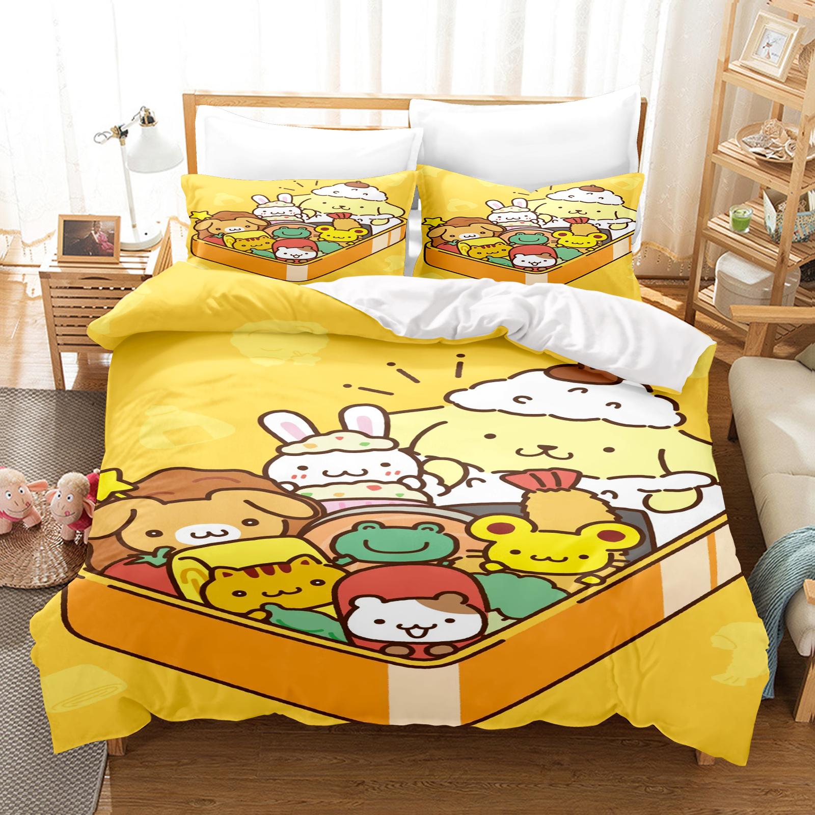 

Pompompurin Sanrio 3-Piece 1 Пододеяльник Один Комплект Постельного Белья Comforte Luxus Изысканный Подарок на День Рождения 100% Полиэстер Домашний Декор EU Single(135*200cm)3pcs