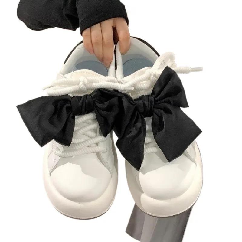 Zapatos Mujer Bow Shoes Platform Sneakers Women Tennis Female Flats Vintage Vulcanize Cute Korean Fashion Spring Summer 2024