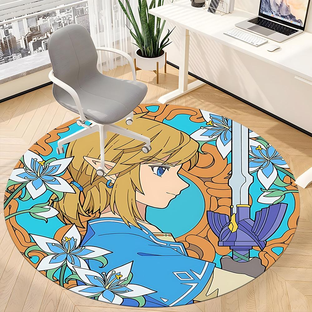 1PC The Legend of Office Round Rug, Non-slip, Soft and Durable Office Rug for Interior Decoration, Perfect for Office Yy250915041