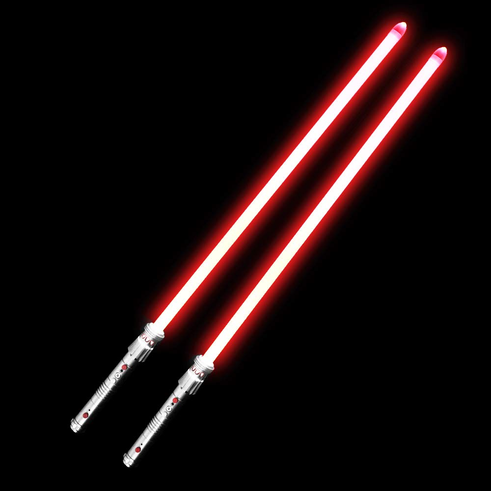 YDD Lightsaber USB Rechargeable with Sound and Flash, Metal Handle, 2-Pack, Connectable, Christmas Gift