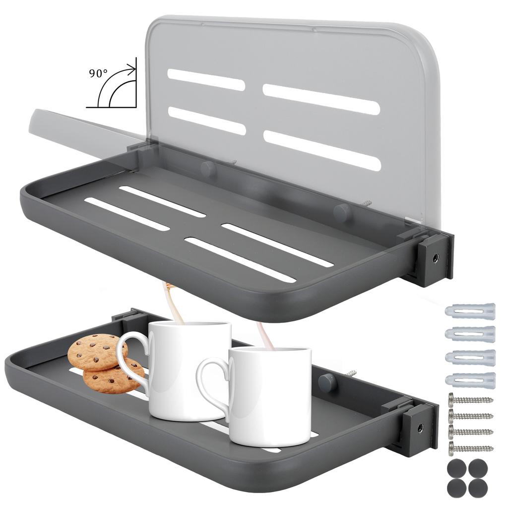 2Pcs RV Foldable Shelf Space Saving Organizer Aluminum Wall Storage Rack RV Floating Shelf Easy To Install Car Accessories