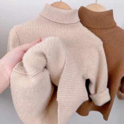 High Neck Fleece-Lined Knitted One-Piece for Kids - Boys & Girls Winterwear