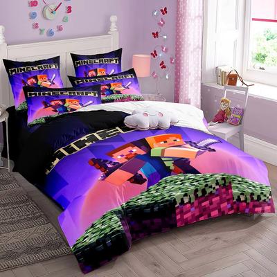 Set Biancheria da Letto Anime My World Copripiumino My World Monster Hunters Coperta Trapuntata Federe Biancheria da Letto Bambini Bambini Adulti