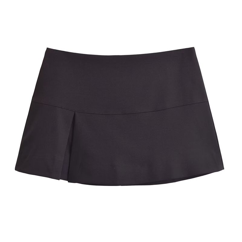 Kaslead New Arrival Women's Clothing Fashion Style Retro Fashion Pleated Contrast Color Sleeveless Short Skirt Suit