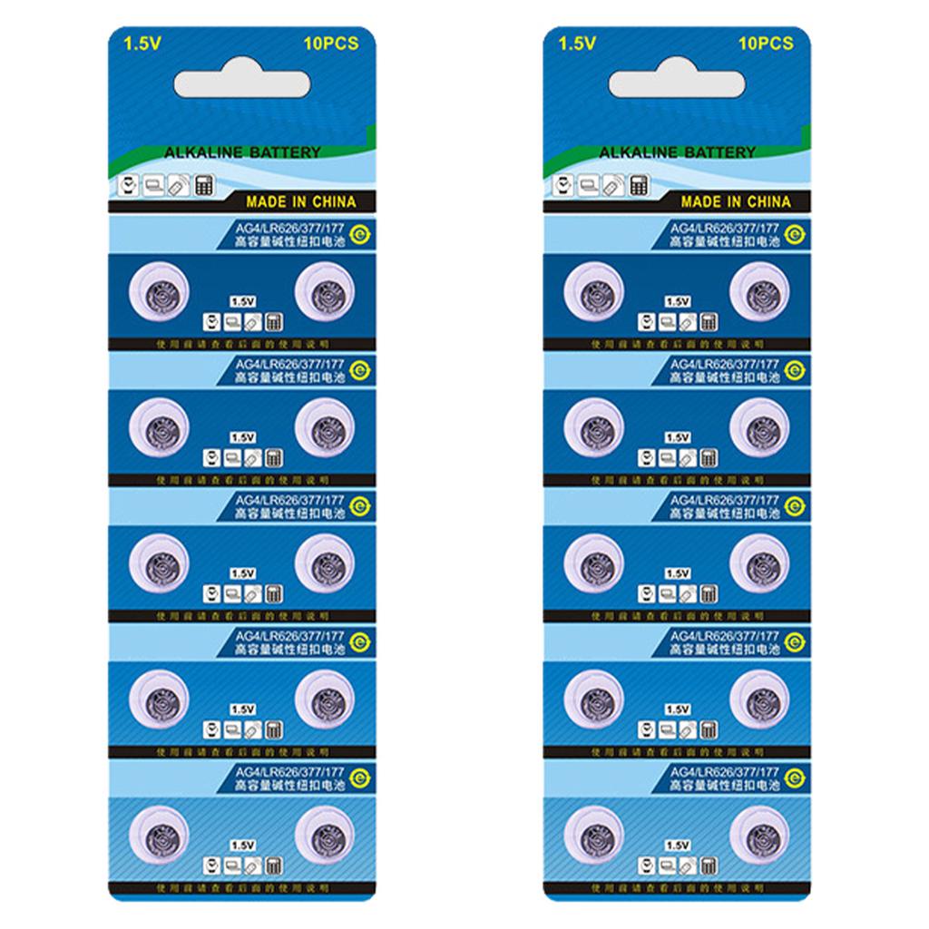 Pack of 10/20 1.5V AG4 LR626 Alkaline Button Batteries Coin Cell Batteries 1.5V Suitable For Toy And Remotes Gadgets