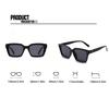 2PCS Fashion Square Frame Men's Sunglasses Classic retro Holiday Casual Daily Decorative Glasses Black Gray Set