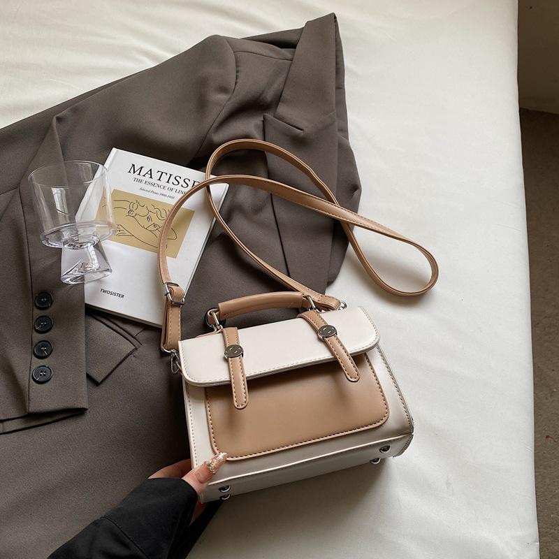 

High-end contrasting color portable small bag women s new fashion messenger bag commuter small bag