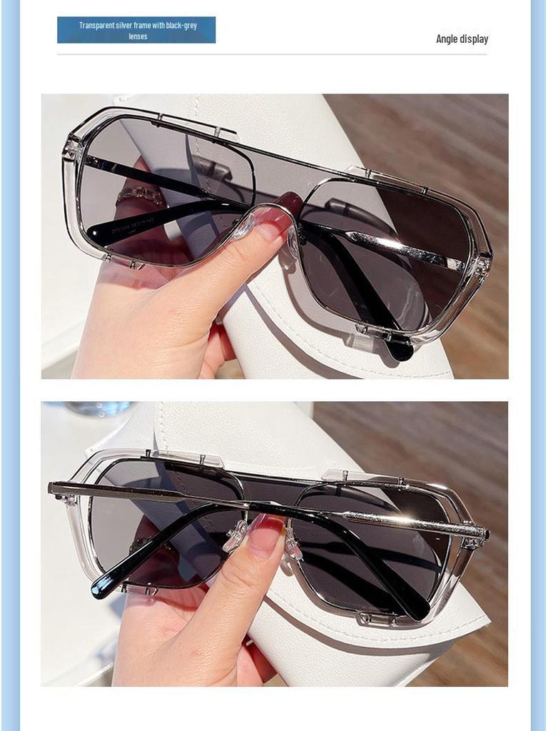 Trendy Retro Korean One-Piece Concave Sunglasses for Men & Women