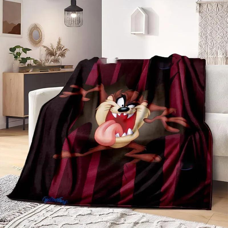 Cartoon Tasmanischer Teufel Decke Leichte Warme Überwurfdecke Weiche Niedliche Großmaul Decken Für Wohnzimmer Schlafzimmer Kinderzimmer