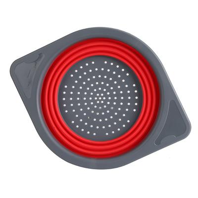 Tragbare Küche Silikon Faltbarer Filter Obst Gemüse Waschkorb Sieb mit Halter