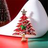 Rhinestones Christmas Crystal Jewelry Gifts Christmas Tree Pins Multi-Colored Christmas Brooch Pins Set for Women & Girl