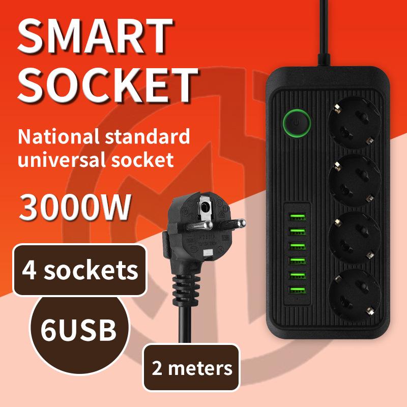 European Standard 16A Power Strip with Two-Pin Socket for Russian, German, Korean, and Austrian Use