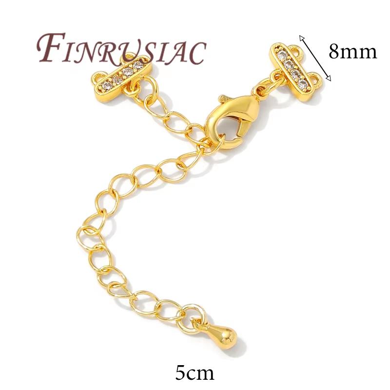 2 Sizes 18K Gold Plated Lobster Clasp with Extension Chain Connector For Jewelry Making,DIY Multi-row Pearl Necklace Accessories
