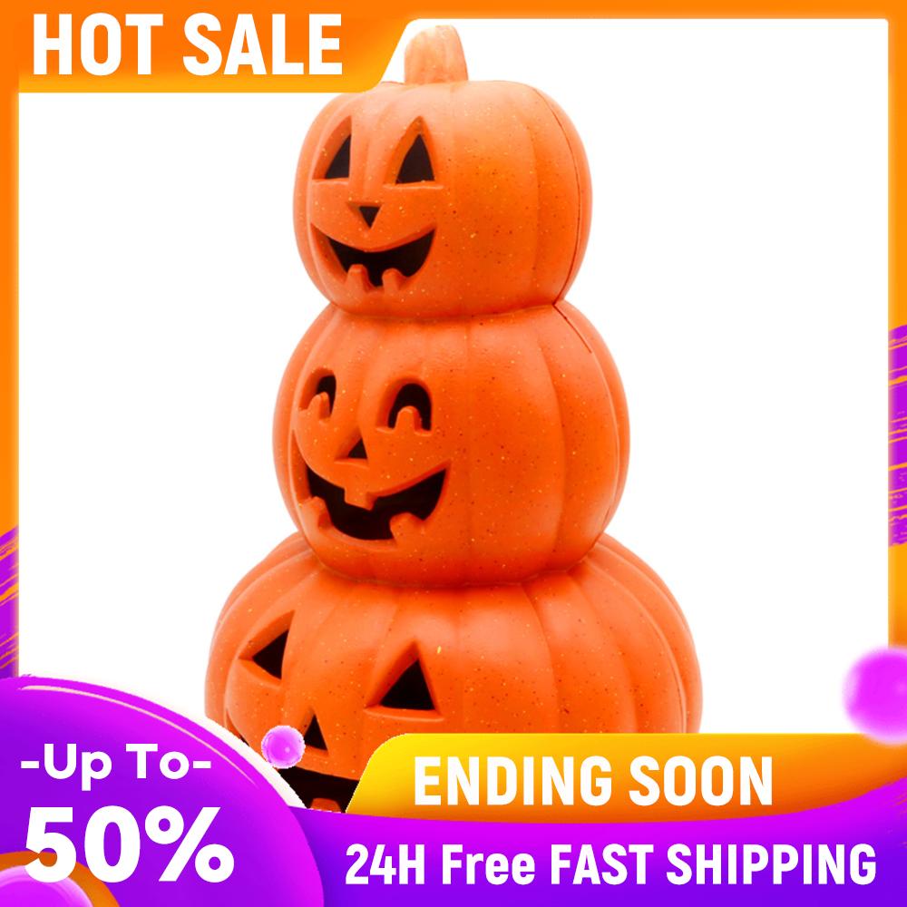 

3 Tiers Halloween LED Pumpkin Lantern Decor Plastic Light Up Pumpkin Lighted Stacked Pumpkin Garden Patio Front Door Porch Decor China Mainland
