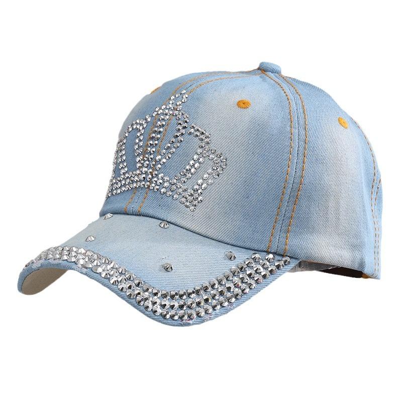 Summer New Crown Hat Women's Rhinestone Cap Fashion Versatile Baseball Cap Casual Sunshade Sun Hat